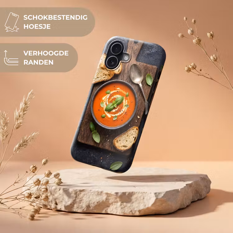 Telefoonhoesje Toughcase - Eten - Soep - Basilicum - Rustiek - Rood — 5