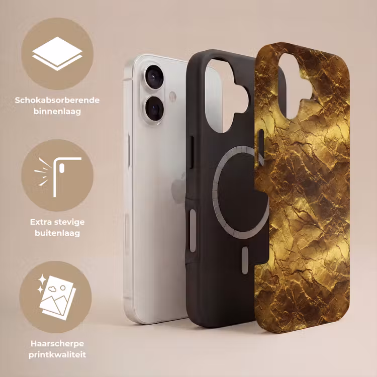 Telefoonhoesje Toughcase - Bladgoud - Textuur - Goud — 3