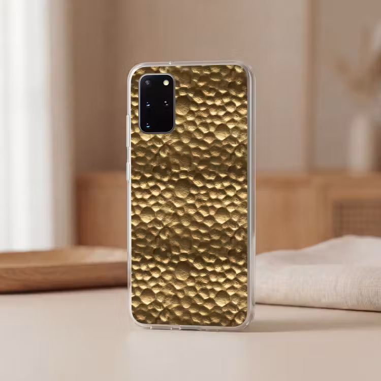 Telefoonhoesje - Gehamerd - Reliëf - Textuur - Bronsgoud — 3
