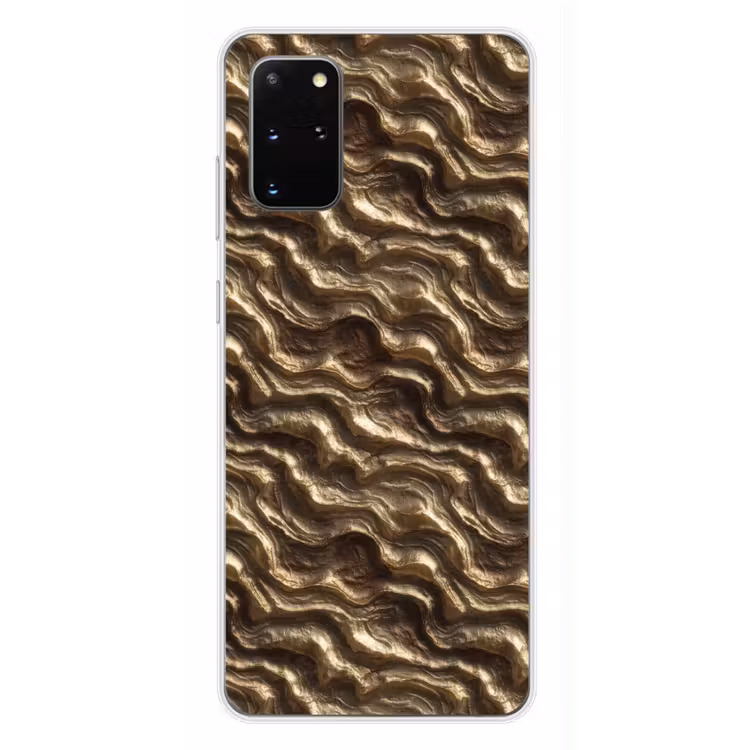 Telefoonhoesje - Reliëf - Golven - Abstract - Bronsgoud — 4