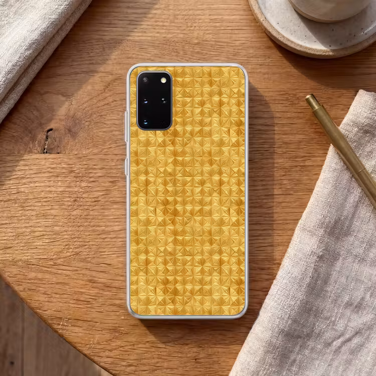 Telefoonhoesje - Tegels - Geometrisch - Reliëf - Goud — 2
