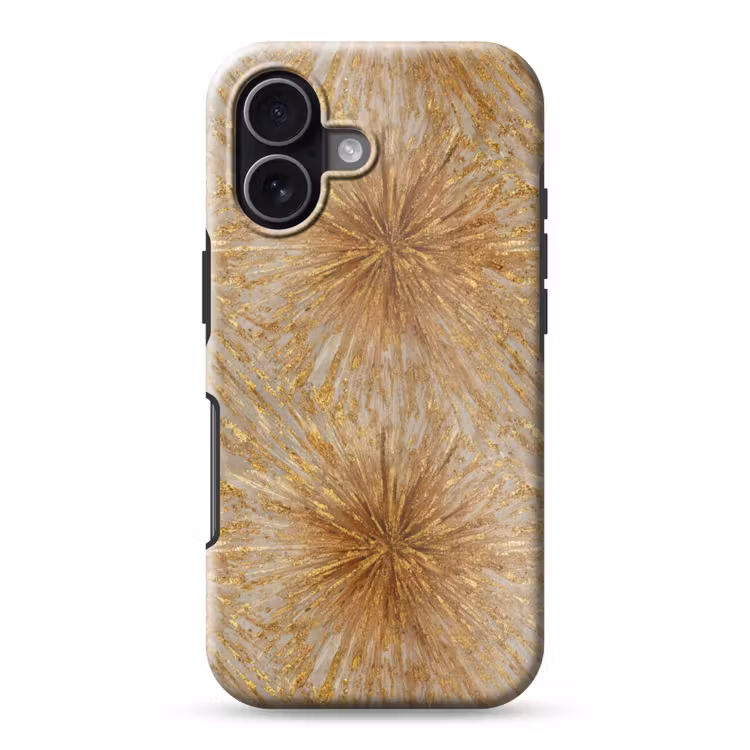 Telefoonhoesje Toughcase - Explosie - Abstract - Goud - Wit — 1