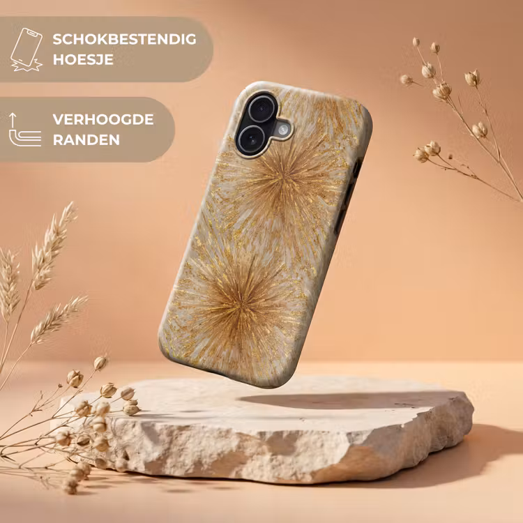 Telefoonhoesje Toughcase - Explosie - Abstract - Goud - Wit — 5