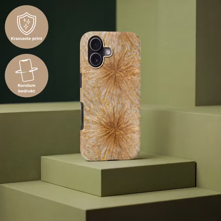 Telefoonhoesje Toughcase - Explosie - Abstract - Goud - Wit — 7
