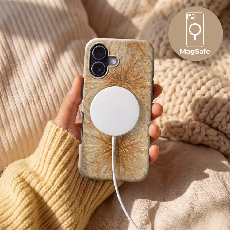 Telefoonhoesje Toughcase - Explosie - Abstract - Goud - Wit — 8