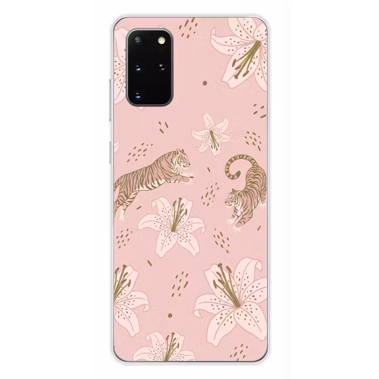 Telefoonhoesje - Kat - Springend - Bloemen - Abstract - Roze — 4