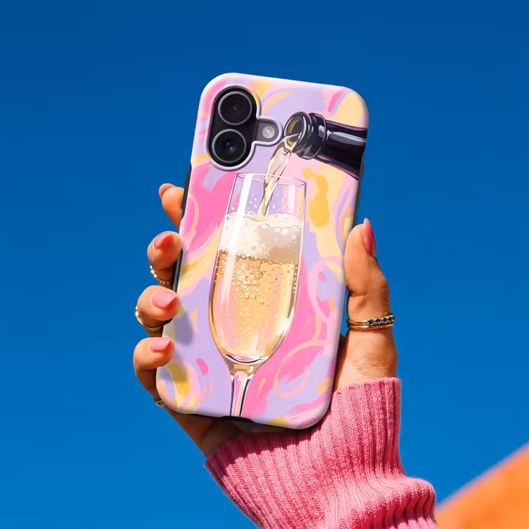 Telefoonhoesje Toughcase - Drank - Inschenken - Feest - Abstract - Roze — 2