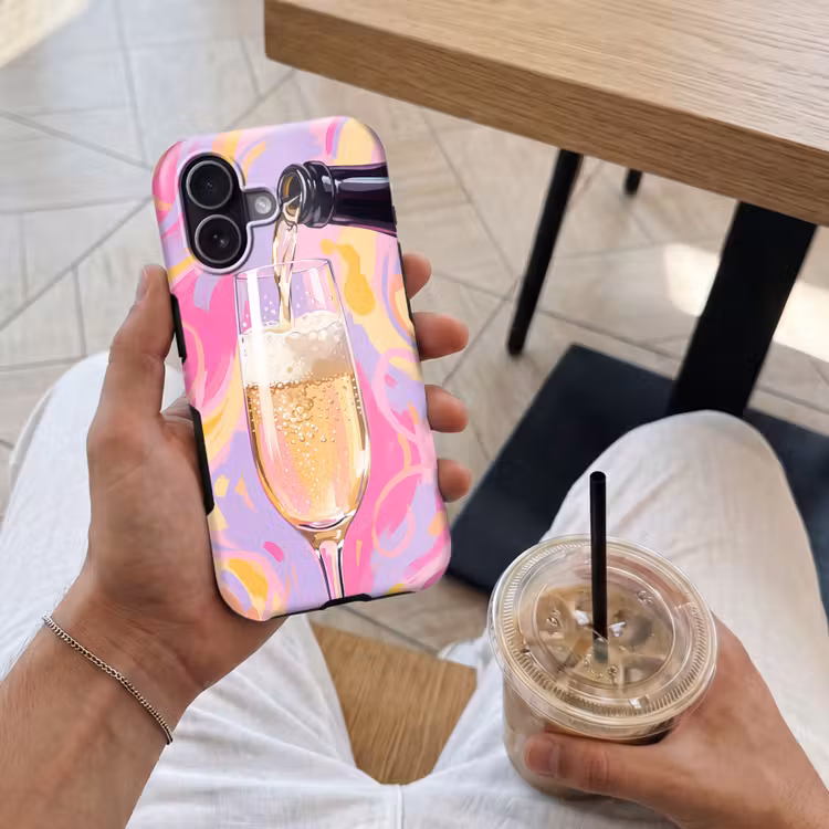 Telefoonhoesje Toughcase - Drank - Inschenken - Feest - Abstract - Roze — 4