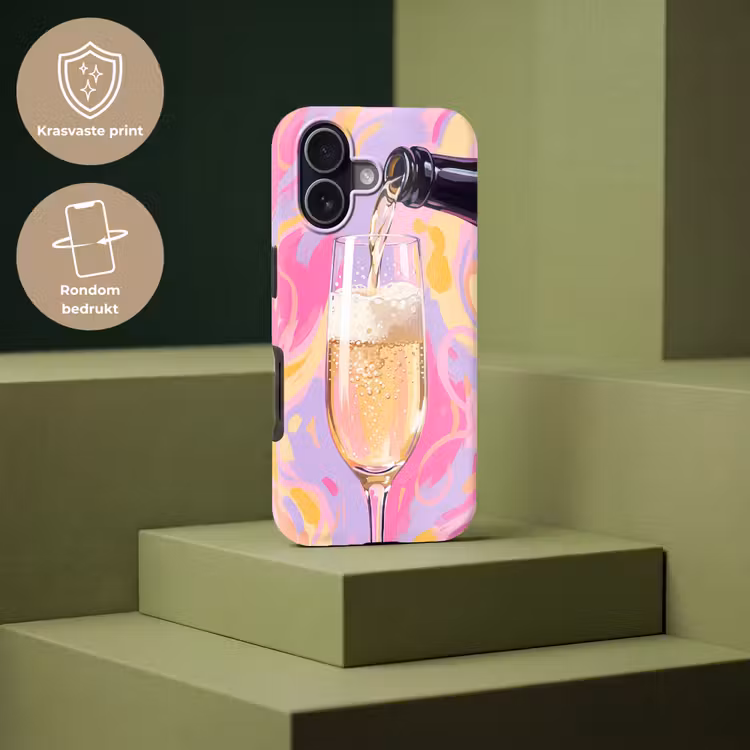 Telefoonhoesje Toughcase - Drank - Inschenken - Feest - Abstract - Roze — 7