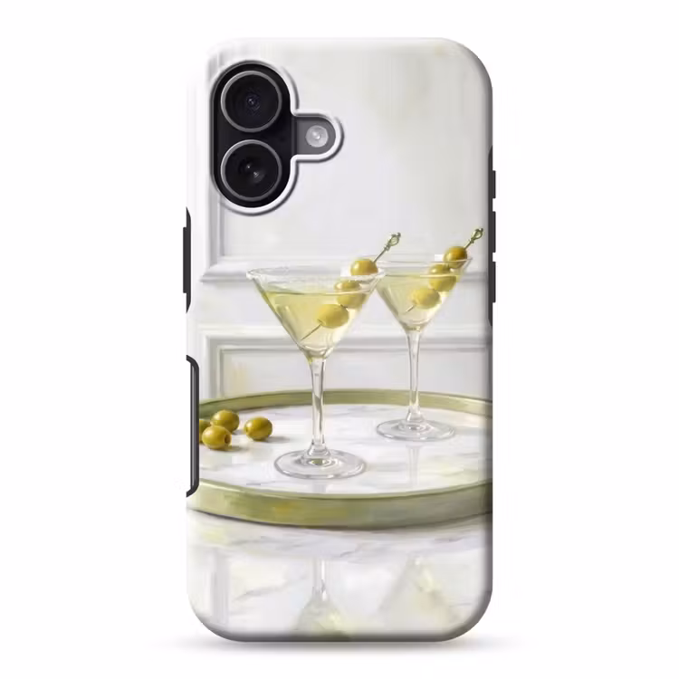 Telefoonhoesje Toughcase - Drank - Martini - Olijven - Modern - Wit — 1