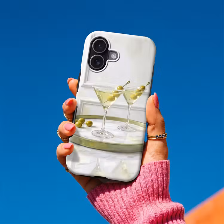 Telefoonhoesje Toughcase - Drank - Martini - Olijven - Modern - Wit — 2