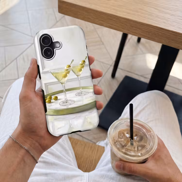 Telefoonhoesje Toughcase - Drank - Martini - Olijven - Modern - Wit — 4