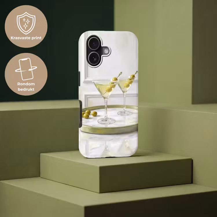 Telefoonhoesje Toughcase - Drank - Martini - Olijven - Modern - Wit — 7