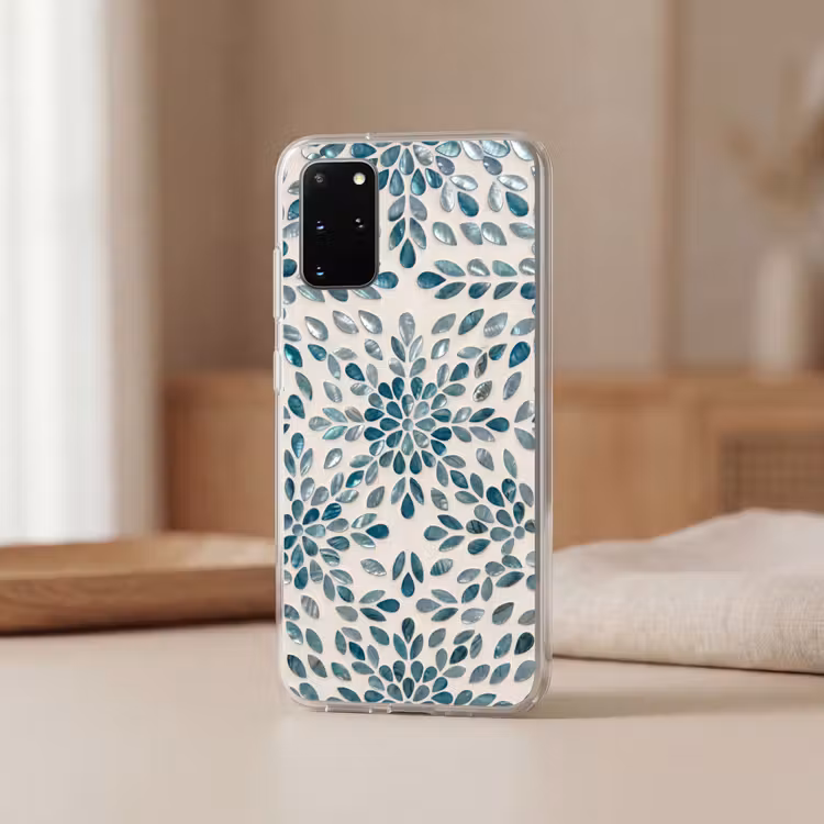 Telefoonhoesje - Patroon - Bladeren - Abstract - Modern - Turquoise — 3