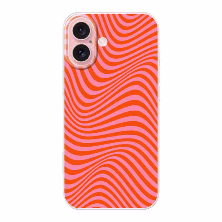 Telefoonhoesje - Golvend patroon - Rood - Roze - Lijnen — 1