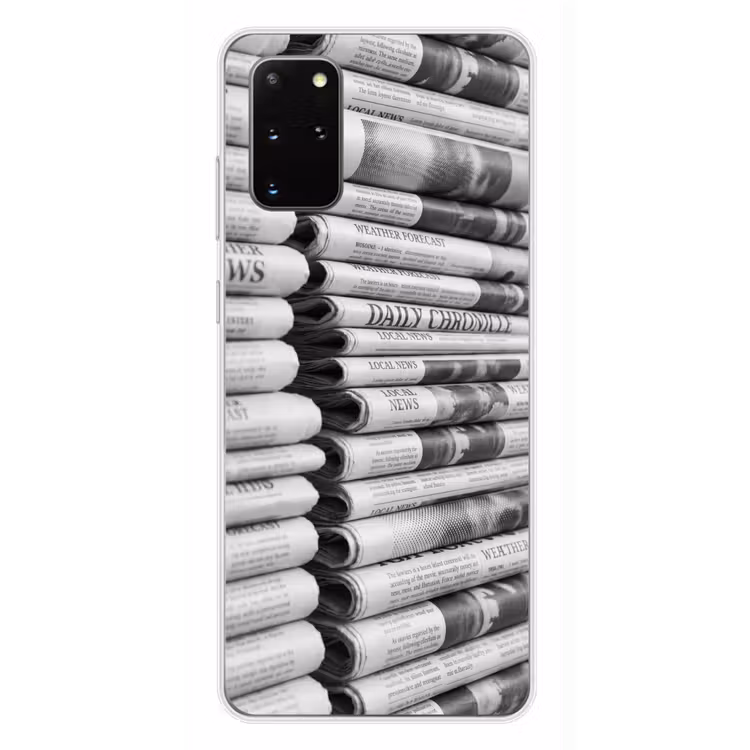 Telefoonhoesje - Krant - Stapel - Nieuws - Zwart-wit - Media — 4