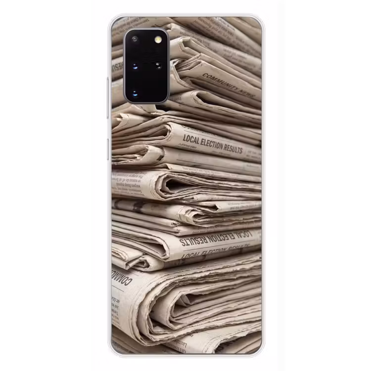 Telefoonhoesje - Kranten - Stapel - Nieuws - Vintage - Beige — 4