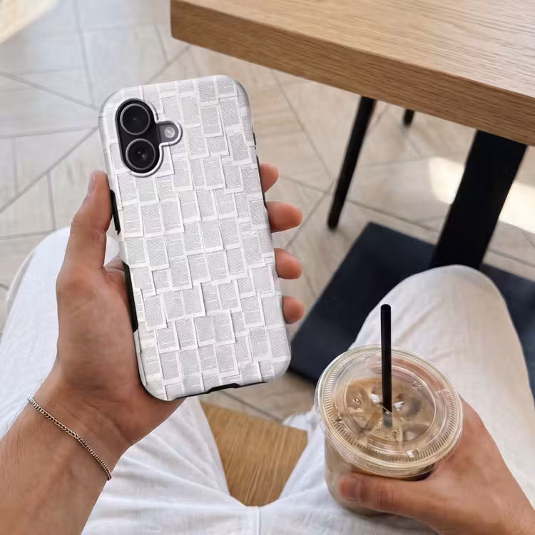 Telefoonhoesje Toughcase - Papier - Overlappend - Textuur - Modern - Wit — 4