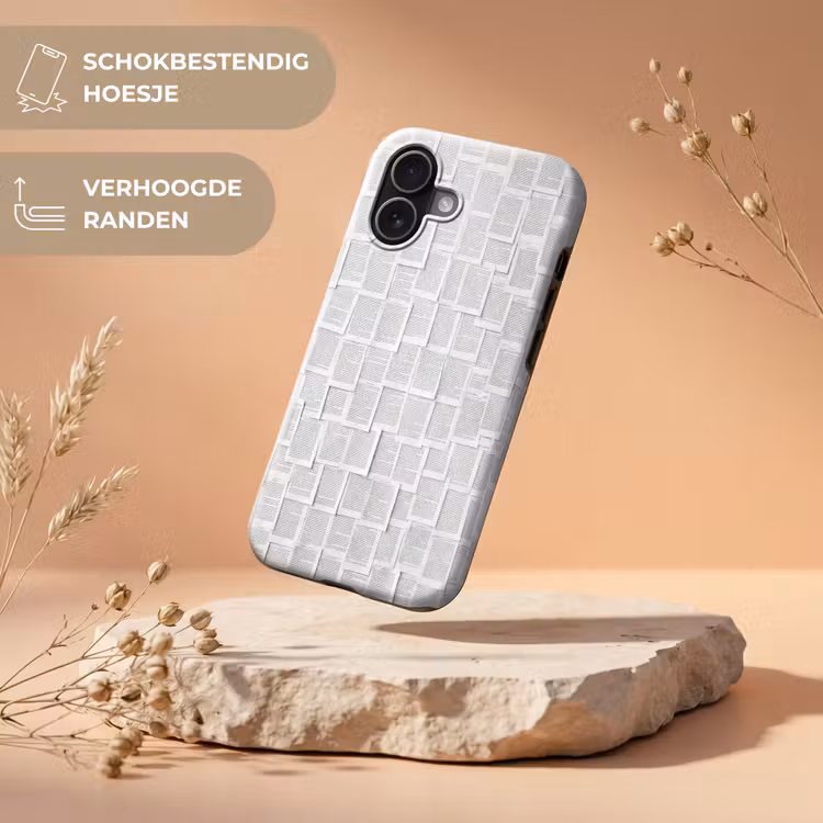 Telefoonhoesje Toughcase - Papier - Overlappend - Textuur - Modern - Wit — 5