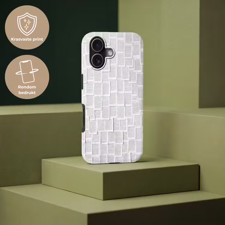 Telefoonhoesje Toughcase - Papier - Overlappend - Textuur - Modern - Wit — 7