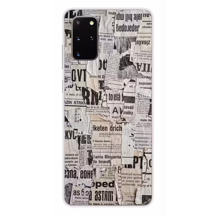 Telefoonhoesje - Krant - Gescheurd - Textuur - Abstract - Zwart-wit — 4