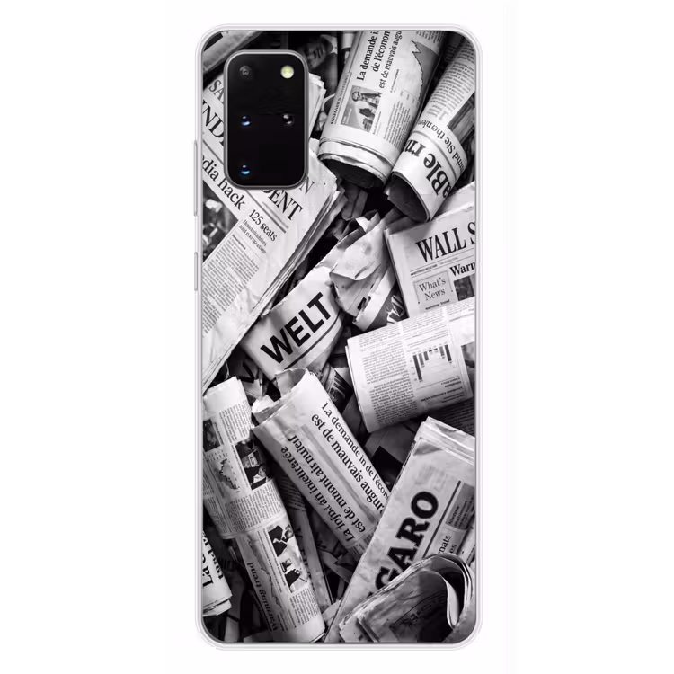 Telefoonhoesje - Krant - Stapel - Nieuws - Zwart-wit — 4
