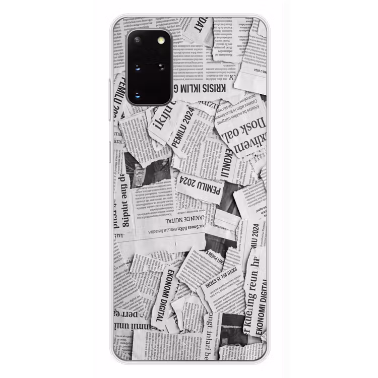 Telefoonhoesje - Krant - Versnipperd - Textuur - Zwart-wit - Abstract — 4