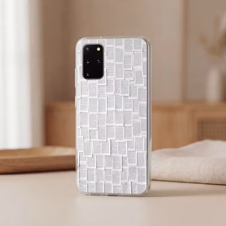Telefoonhoesje - Papier - Overlappend - Textuur - Modern - Wit — 3