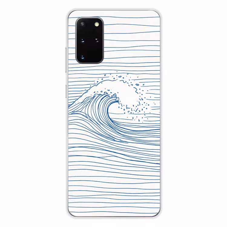Telefoonhoesje - Golf - Brekende - Natuur - Minimalistisch - Blauw — 4
