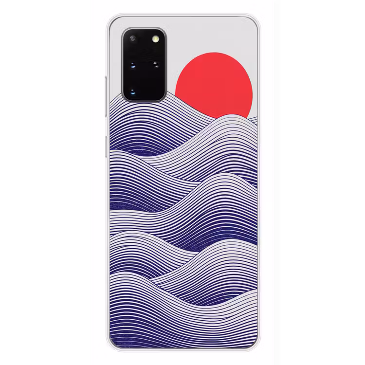 Telefoonhoesje - Golven - Zon - Natuur - Abstract - Rood — 4