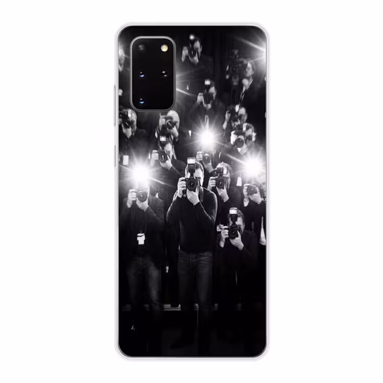 Telefoonhoesje - Mensen - Camera - Flitslicht - Zwart-wit - Media — 1