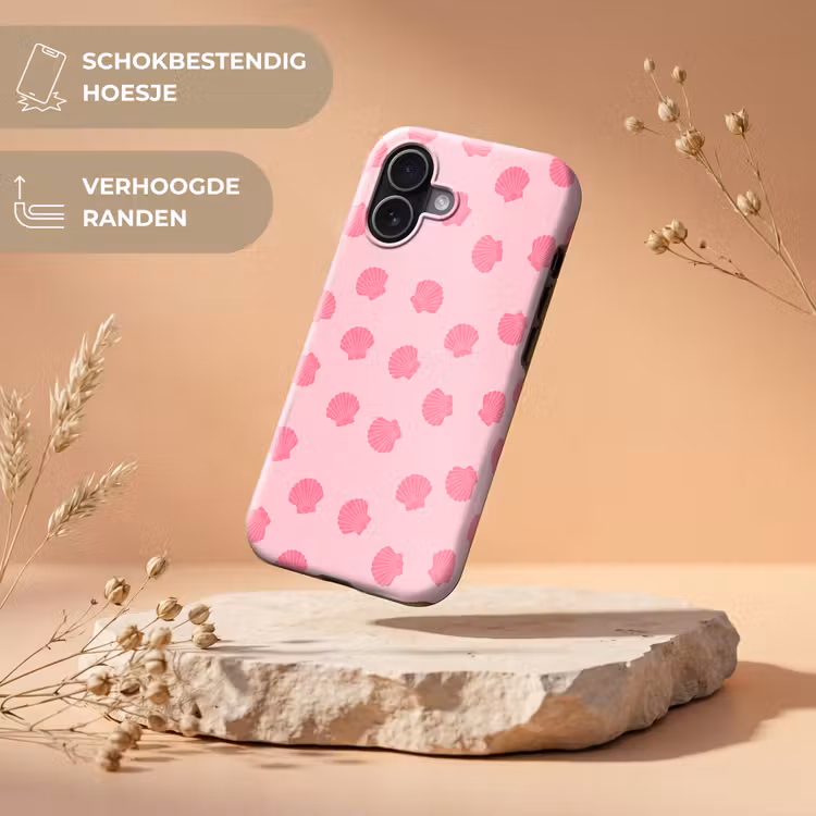 Telefoonhoesje Toughcase - Schelp - Patroon - Zee - Modern - Roze — 5