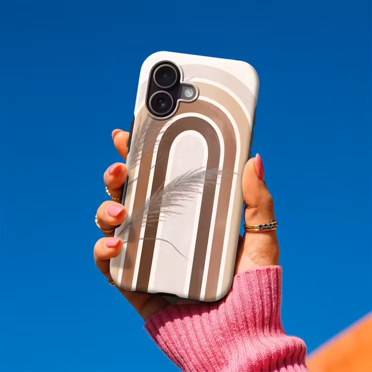 Telefoonhoesje Toughcase - Abstract - Bogen - Plant - Boho - Beige — 2