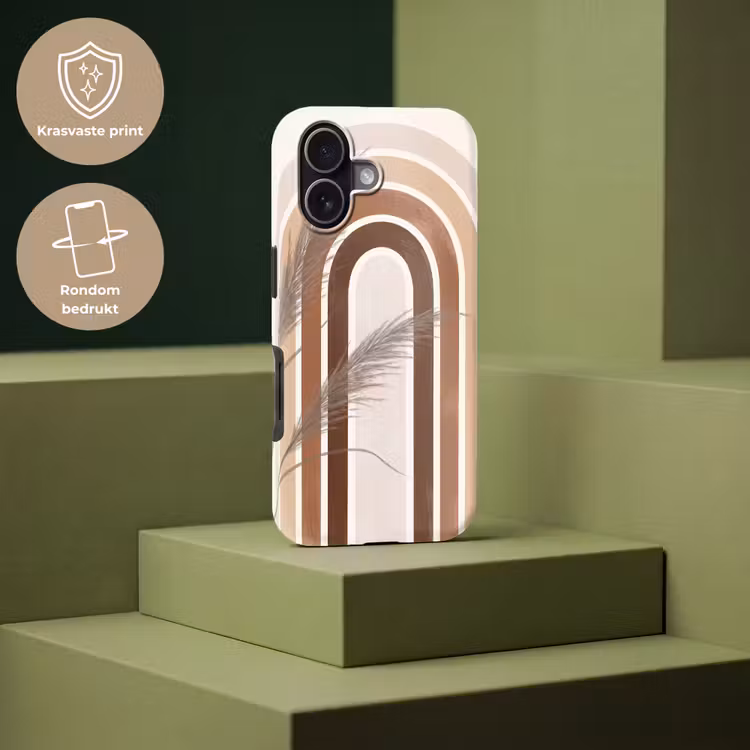 Telefoonhoesje Toughcase - Abstract - Bogen - Plant - Boho - Beige — 7