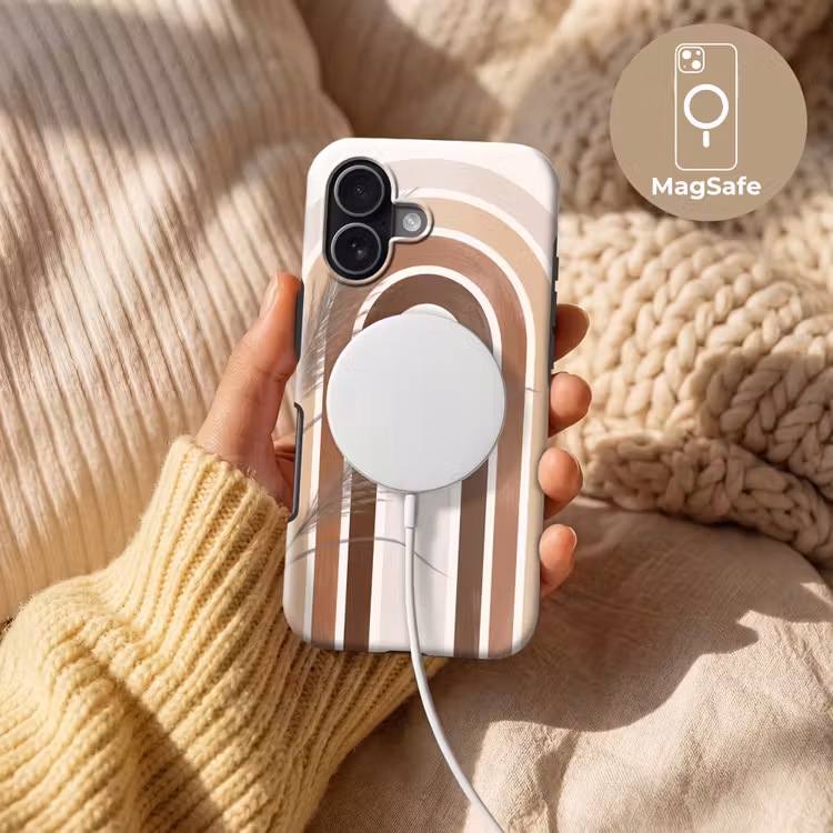 Telefoonhoesje Toughcase - Abstract - Bogen - Plant - Boho - Beige — 8