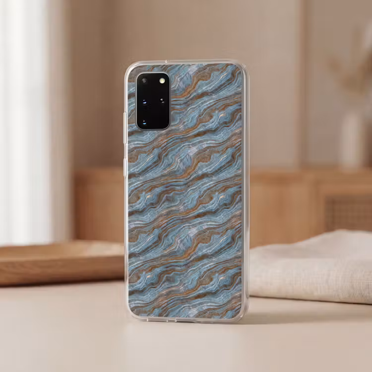 Telefoonhoesje - Patroon - Steen - Blauw — 3