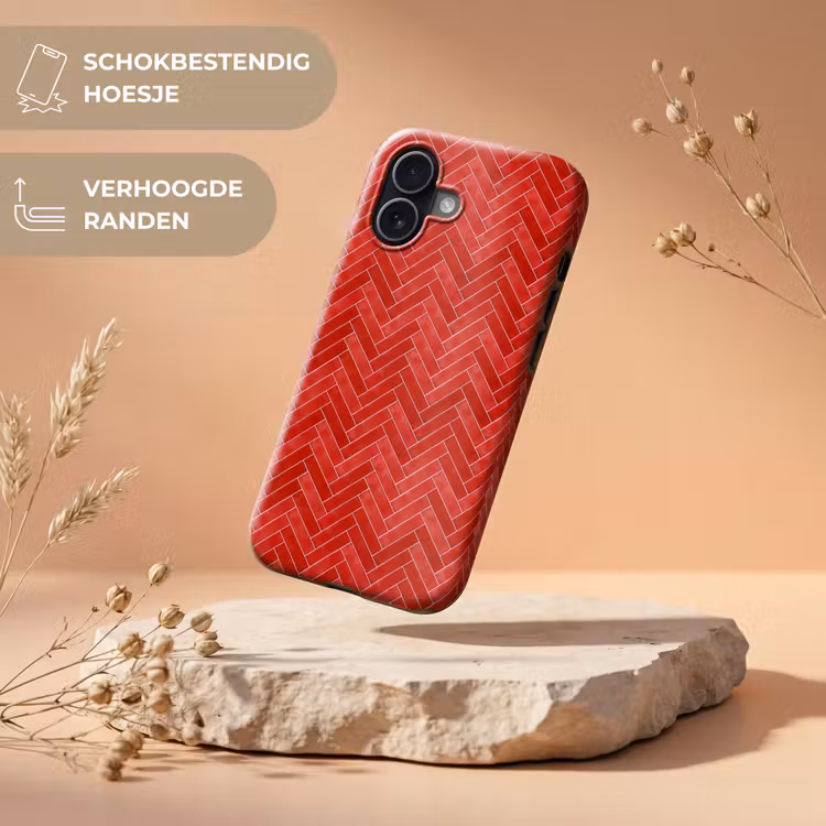 Telefoonhoesje Toughcase - Visgraat - Tegel - Rood — 5