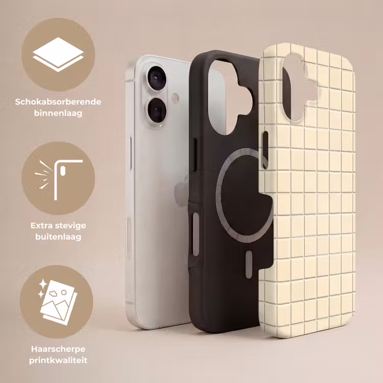 Telefoonhoesje Toughcase - Patroon - Tegels - Gebroken - Wit — 3