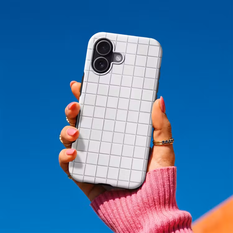 Telefoonhoesje Toughcase - Patroon - Tegels - Grijs - Wit — 2
