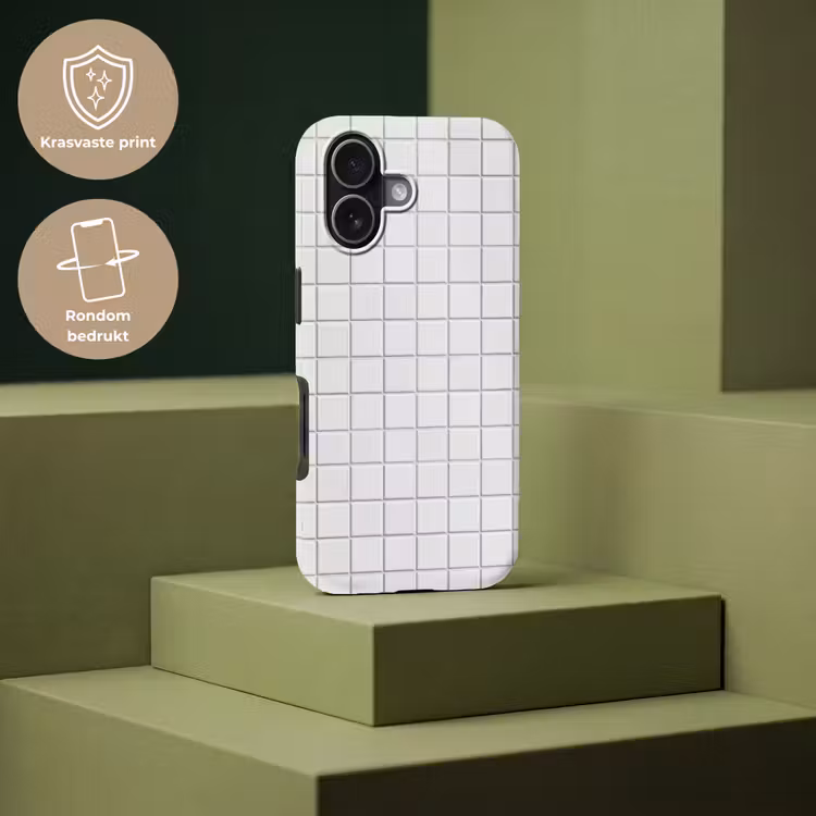 Telefoonhoesje Toughcase - Patroon - Tegels - Grijs - Wit — 7