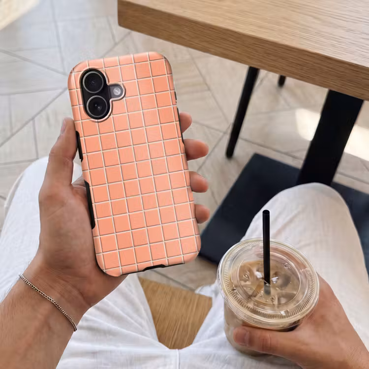 Telefoonhoesje Toughcase - Patroon - Tegels - Perzik — 4