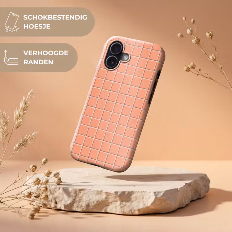 Telefoonhoesje Toughcase - Patroon - Tegels - Perzik — 5