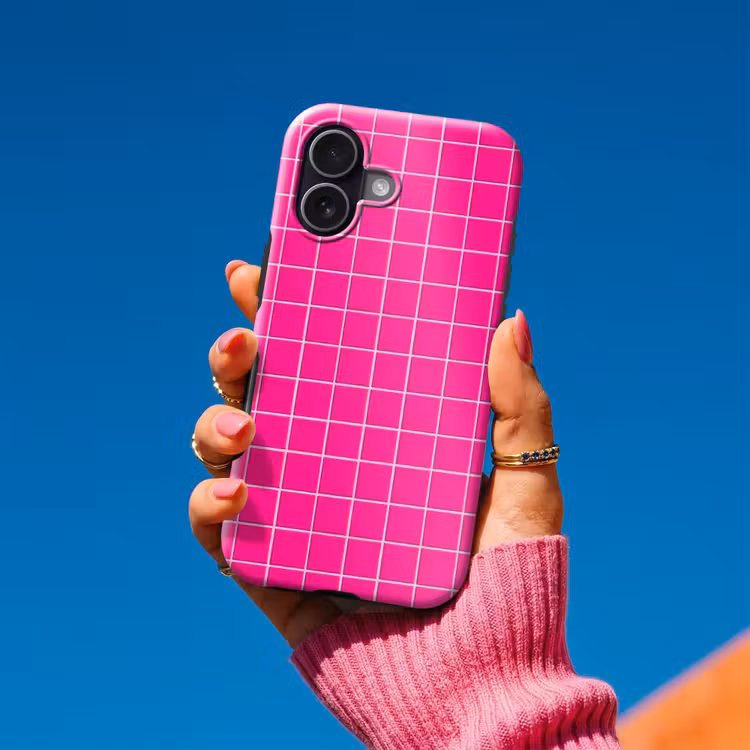 Telefoonhoesje Toughcase - Tegels - Vierkant - Fuchsia — 2