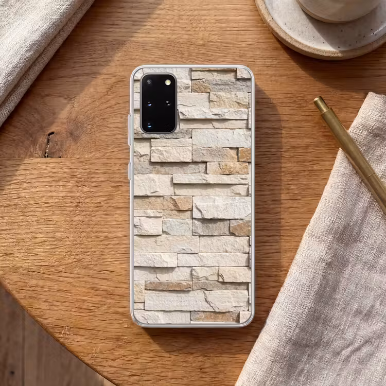 Telefoonhoesje - Steen - Muur - Textuur - Rustiek - Beige — 2