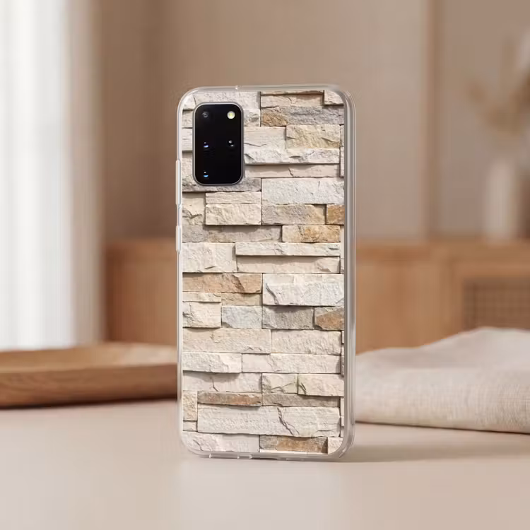 Telefoonhoesje - Steen - Muur - Textuur - Rustiek - Beige — 3