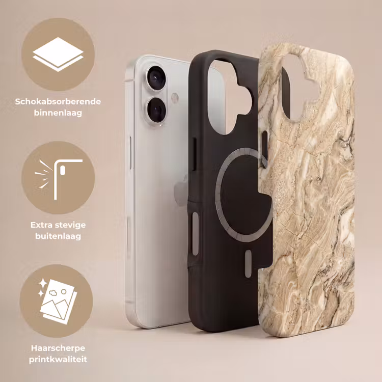 Telefoonhoesje Toughcase - Textuur - Aders - Abstract - Modern - Beige — 3