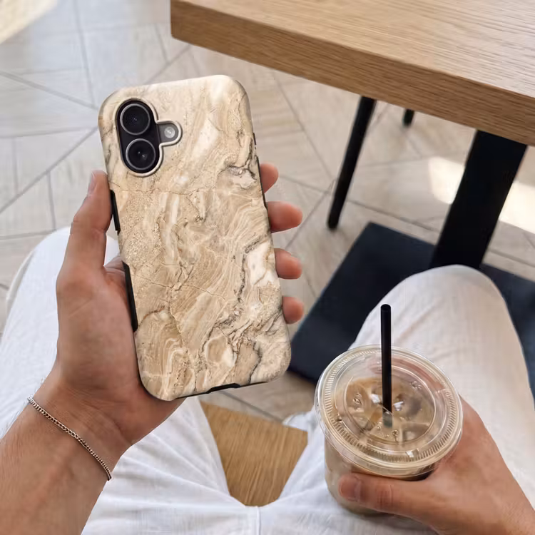 Telefoonhoesje Toughcase - Textuur - Aders - Abstract - Modern - Beige — 4