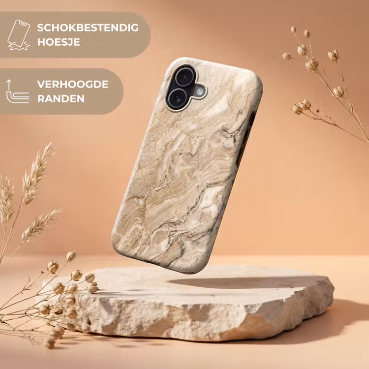 Telefoonhoesje Toughcase - Textuur - Aders - Abstract - Modern - Beige — 5