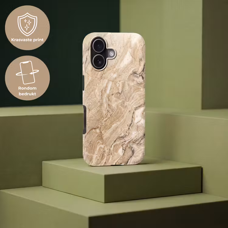 Telefoonhoesje Toughcase - Textuur - Aders - Abstract - Modern - Beige — 7
