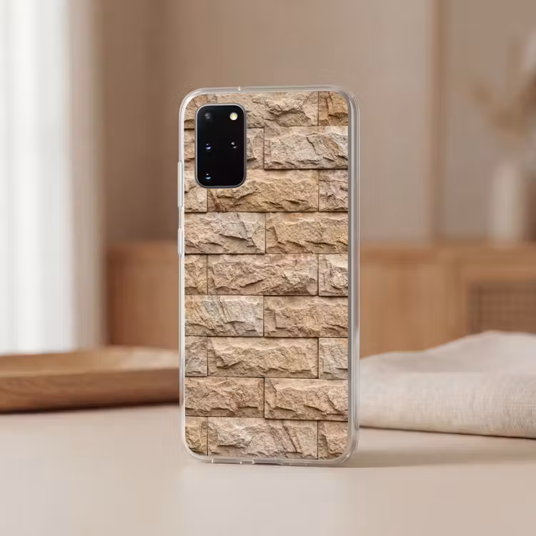 Telefoonhoesje - Muur - Steen - Ruw - Textuur - Beige — 3